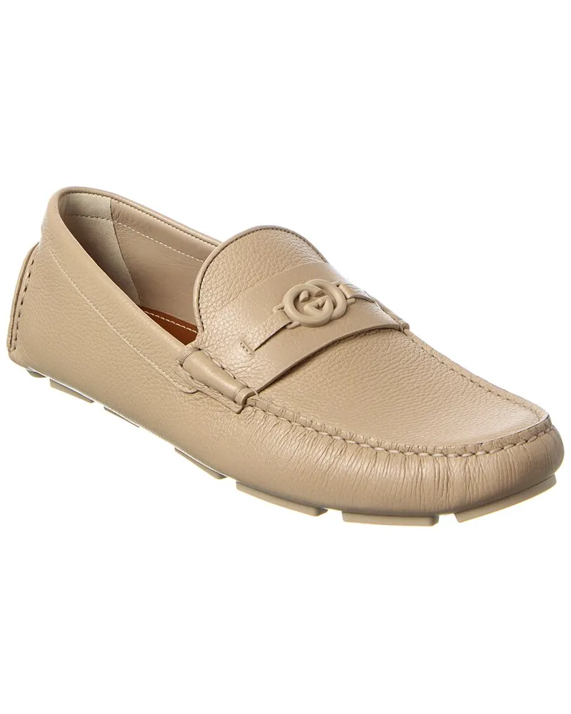 Gucci Driver Leather Loafer Brown