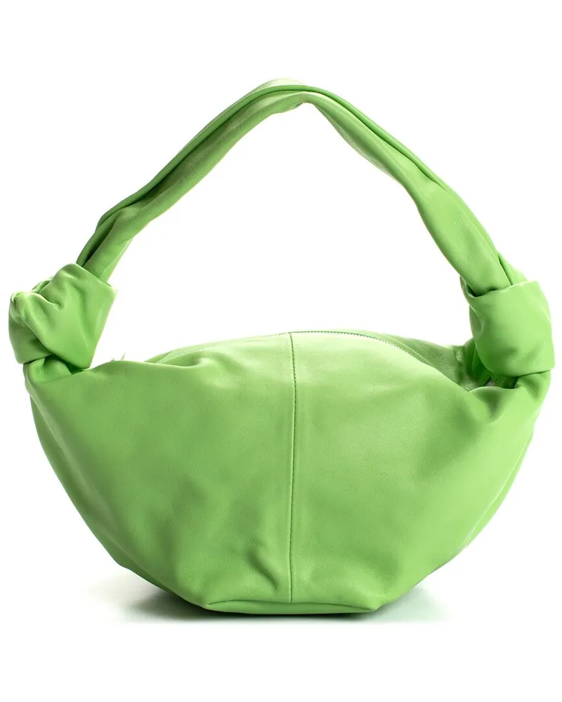 Bottega Veneta Green Leather Double Knot Shoulder Handbag (Authentic Pre-Loved Nocolor