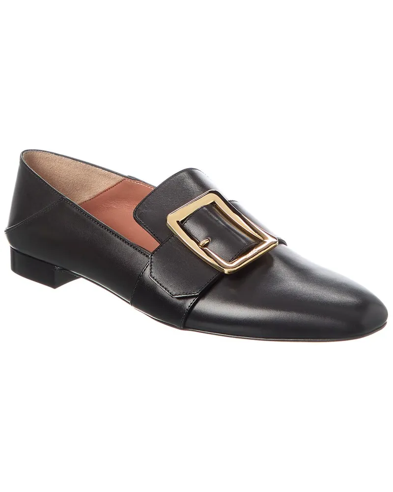 Bally Janelle Buckled Leather Loafer Black