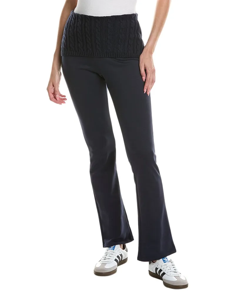 WeWoreWhat Cable Knit Roll Over Pant Blue