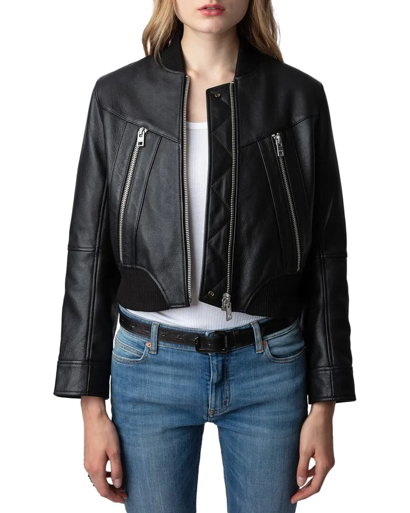 Zadig & Voltaire Bunta Reversible Leather Jacket Black