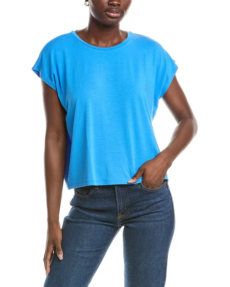 Eileen Fisher Crewneck Boxy Top Blue