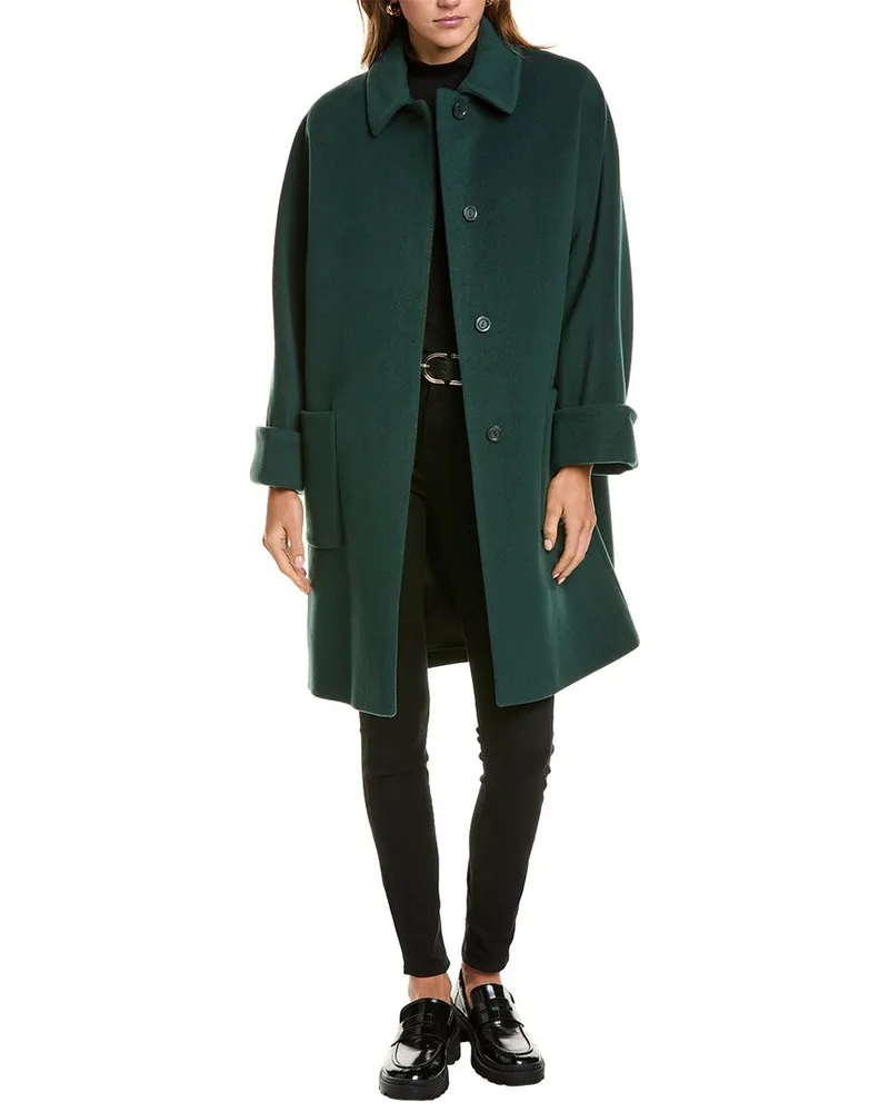 Cinzia Rocca Medium Wool & Cashmere-Blend Coat Green