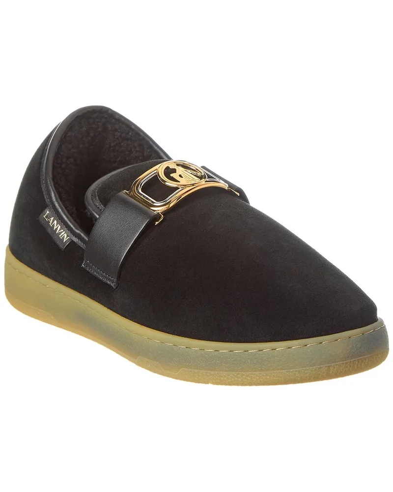 Lanvin Cosy Suede Slipper Black