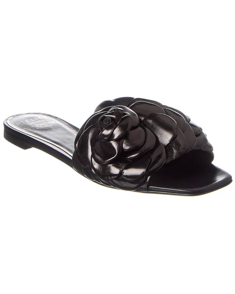 Valentino Garavani Atelier 03 Rose Edition Leather Sandal Black