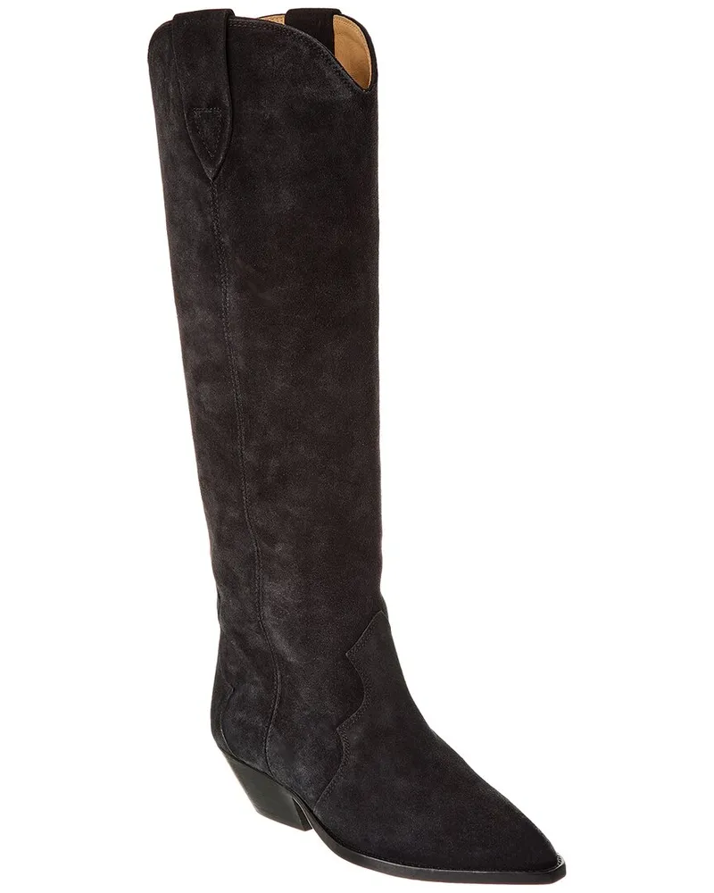 Isabel Marant Denvee Suede Knee-High Boot Black