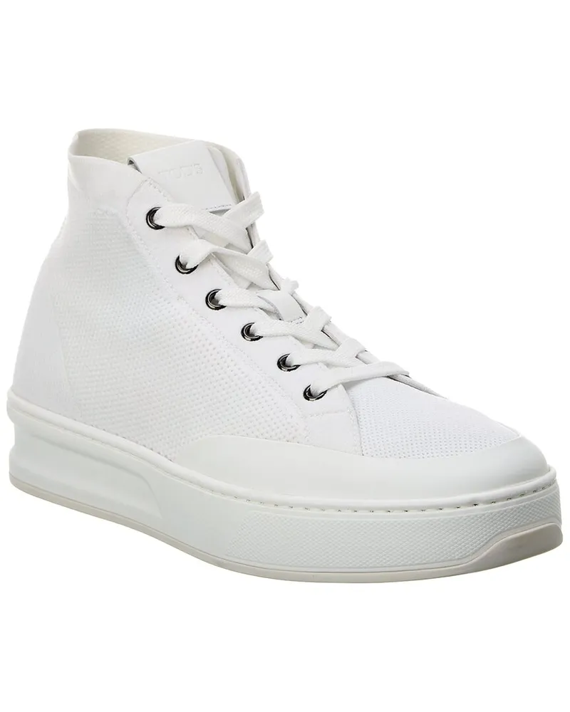 TOD'S TOD’s Knit & Leather High-Top Sneaker White