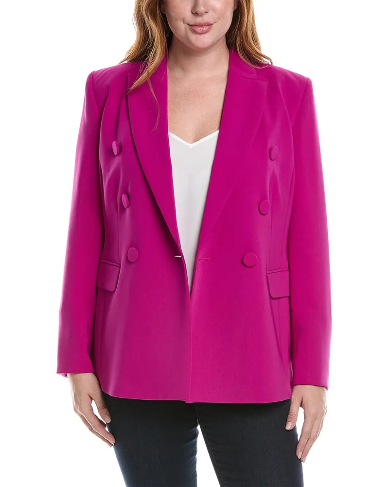 Marina Rinaldi Plus Double-Breasted Blazer Nocolor