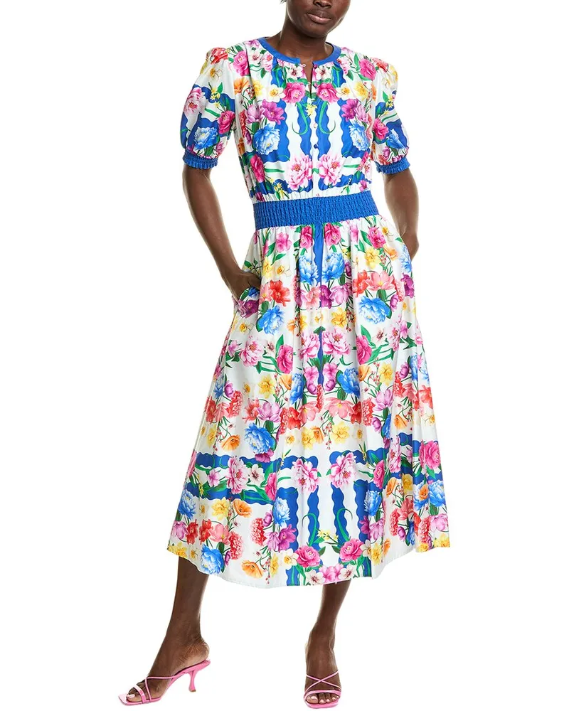 Elie Tahari Ziggy Floral Print Dress White