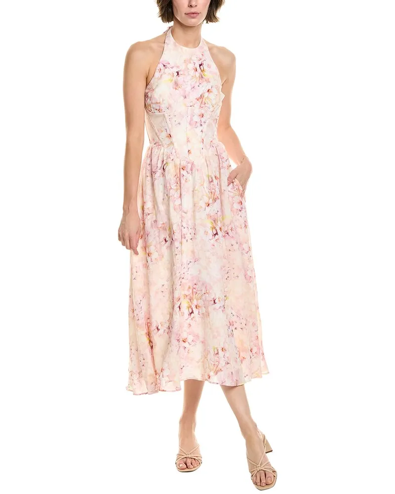 Bardot Kylen Printed Midi Dress Pink