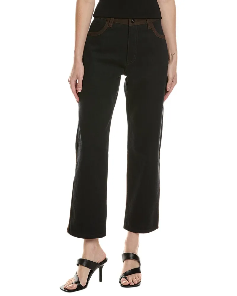 Frame Denim The Equestrian Straight Suede Pant Brown
