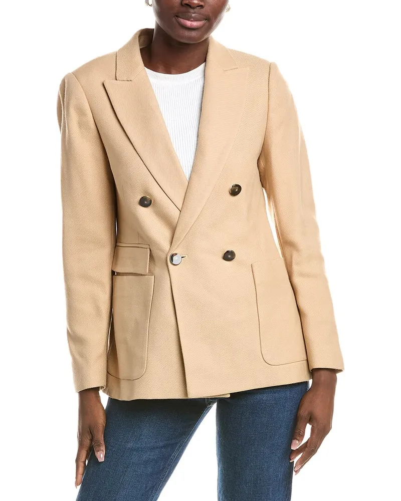 Reiss Nrd Larsson Wool-Blend Twill Blazer Beige
