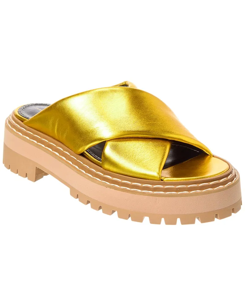 Proenza Schouler Leather Platform Sandal Gold