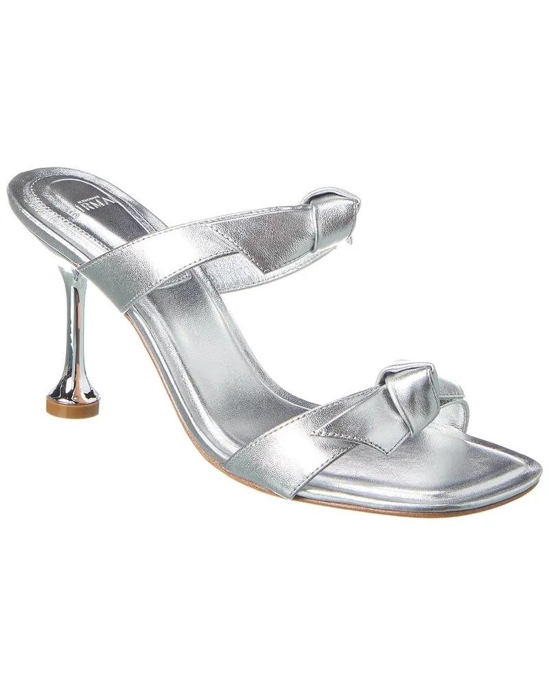 Alexandre Birman Clarita Square 85 Leather Sandal Silver