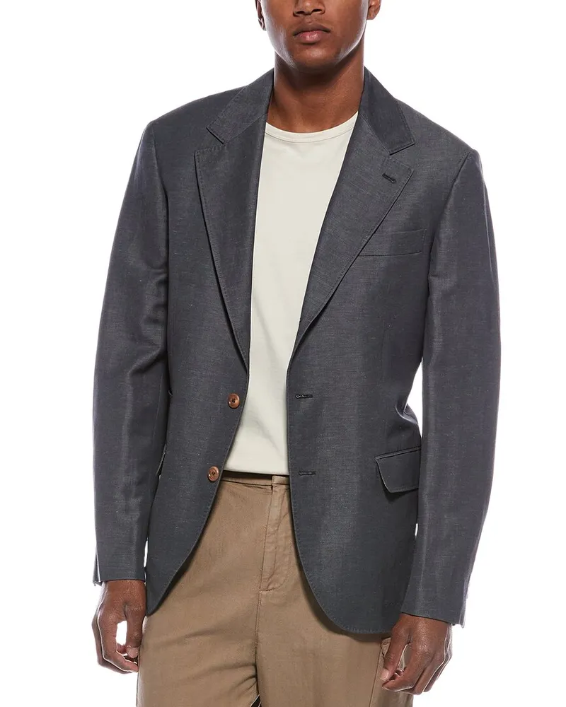 Brunello Cucinelli Linen & Wool-Blend Blazer Nocolor