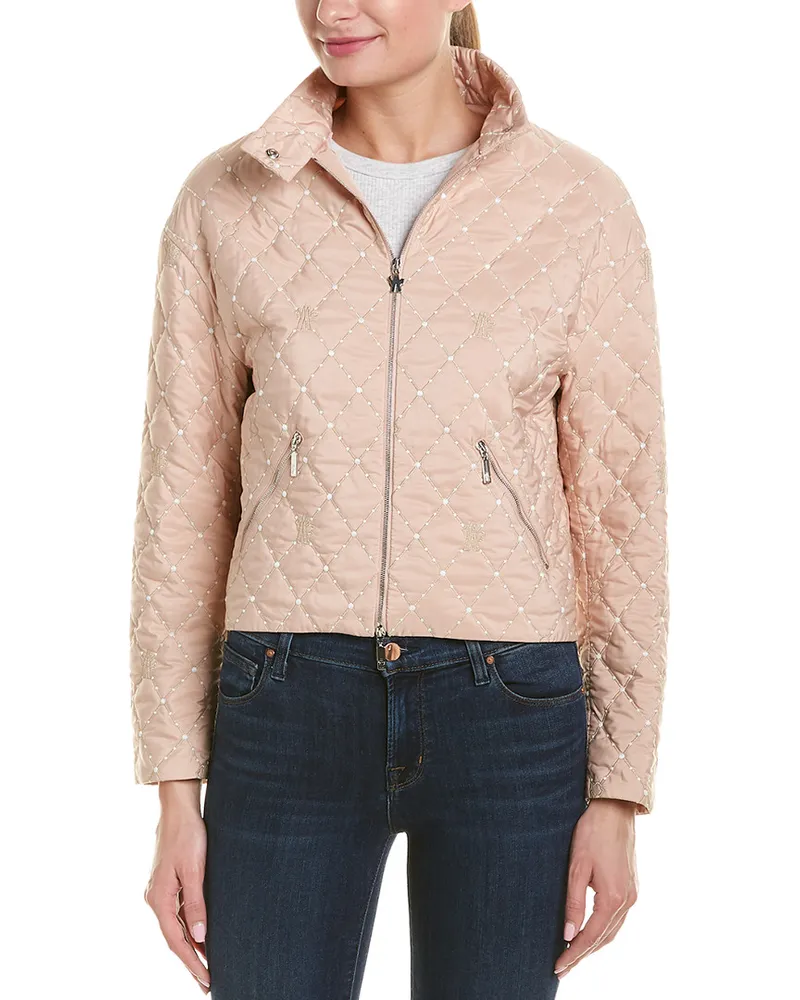 Moncler Silk-Lined Jacket Pink