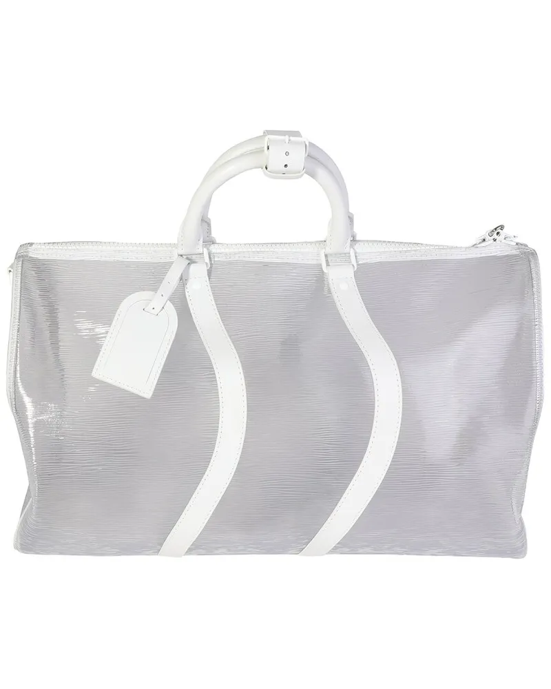 Louis Vuitton White PVC Epi Wavy Keepall Bandoulière 50 (Authentic Pre-Loved Nocolor