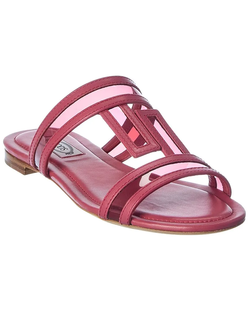 TOD'S TOD’s Logo Leather Sandal Pink