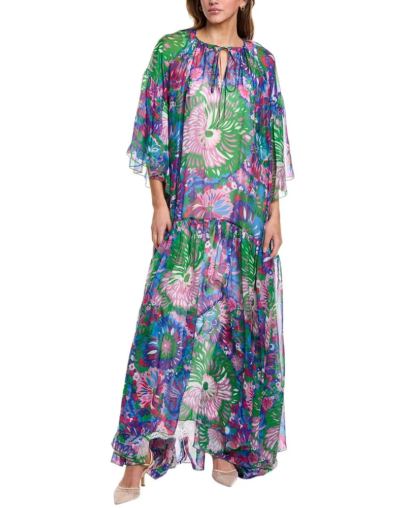 Dolce & Gabbana Silk Maxi Dress Blue