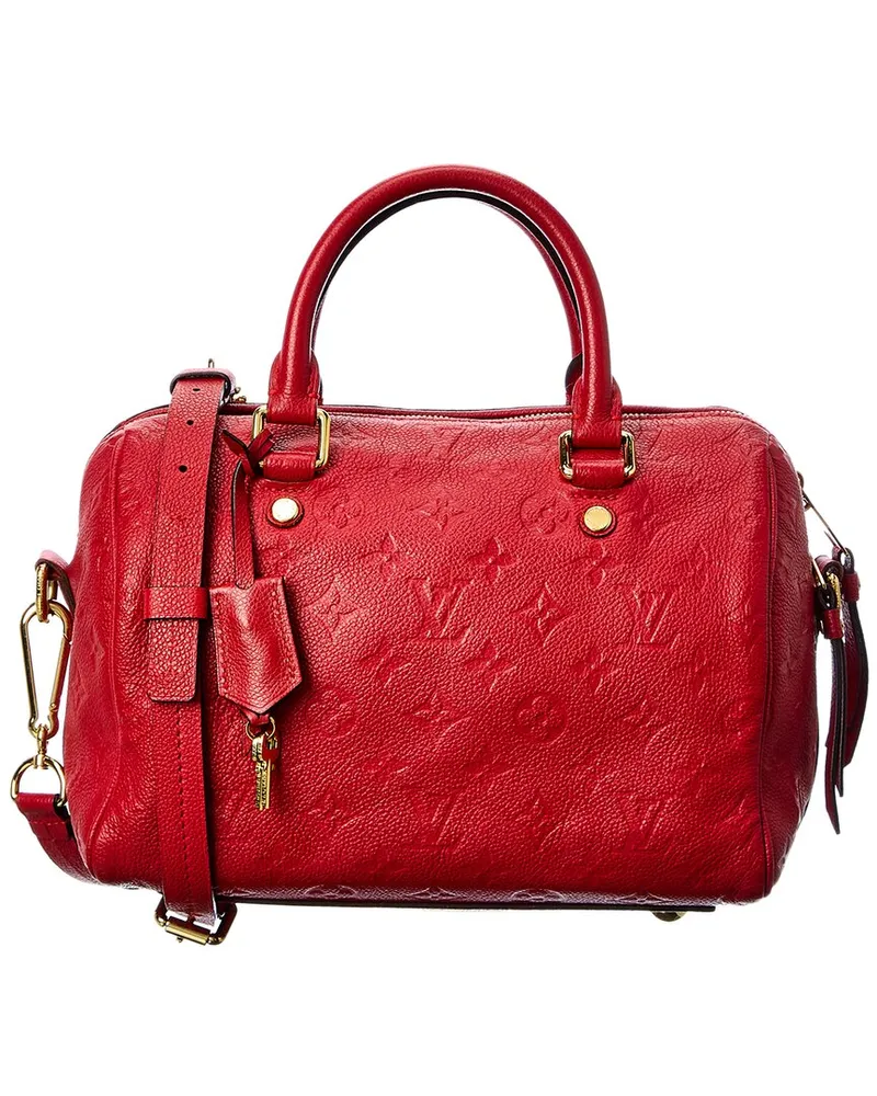 Louis Vuitton Red Monogram Mat Vernis Leather Speedy 25 Bandouliere (Authentic Pre-Loved Nocolor