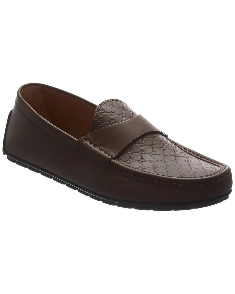 Gucci Microguccissima Leather Driver Brown