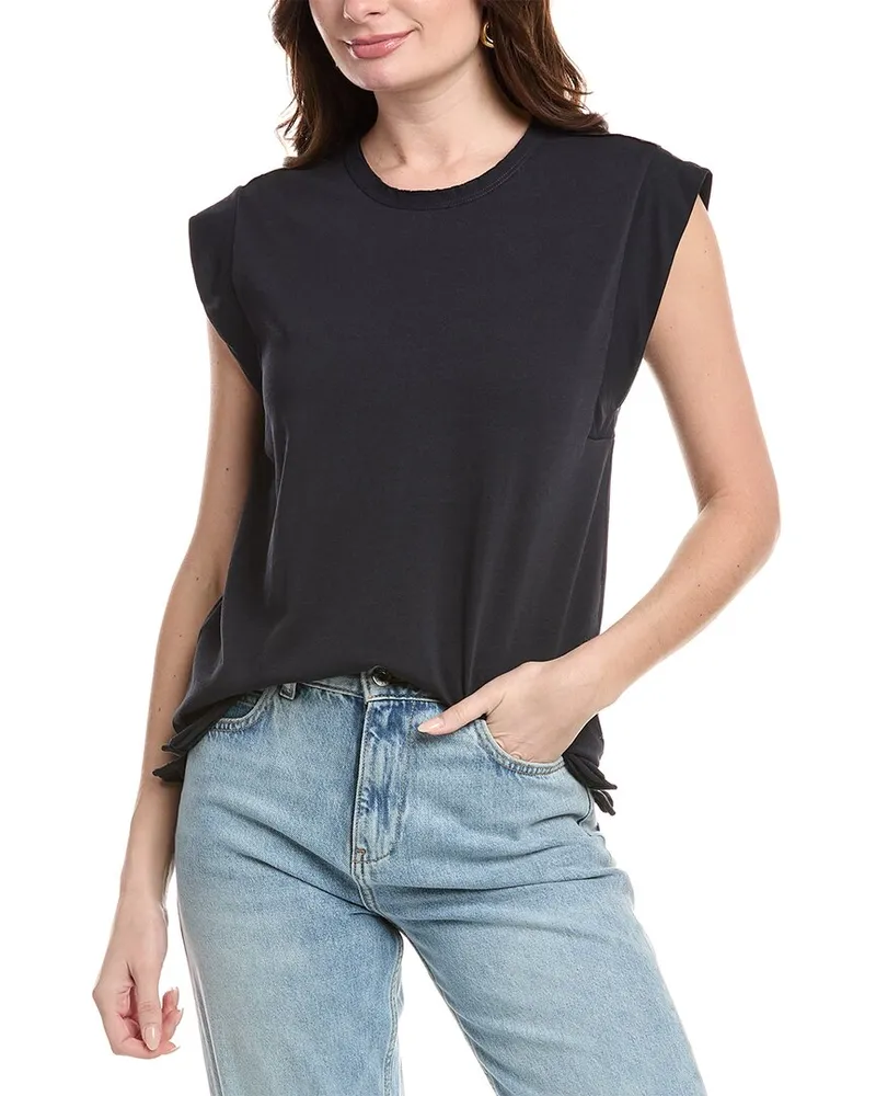 Rag & Bone Mix Media Muscle T-Shirt Blue