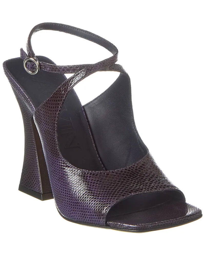 Lanvin Smile Embossed Leather Sandal Purple