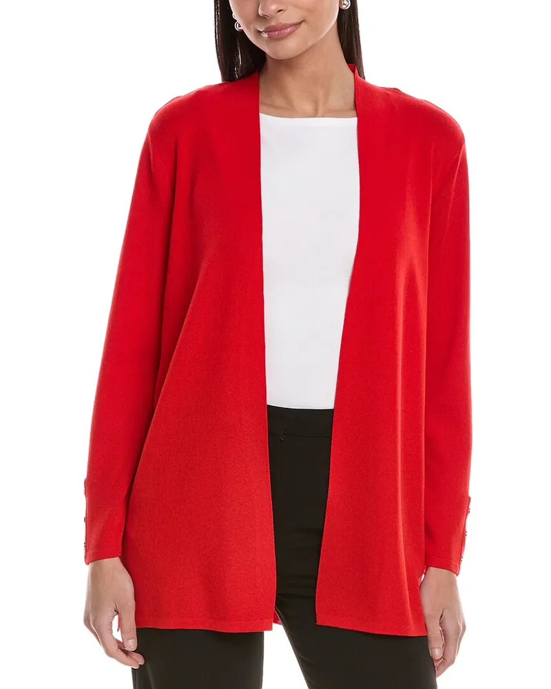 Anne Klein Kissing Front Cardigan Red