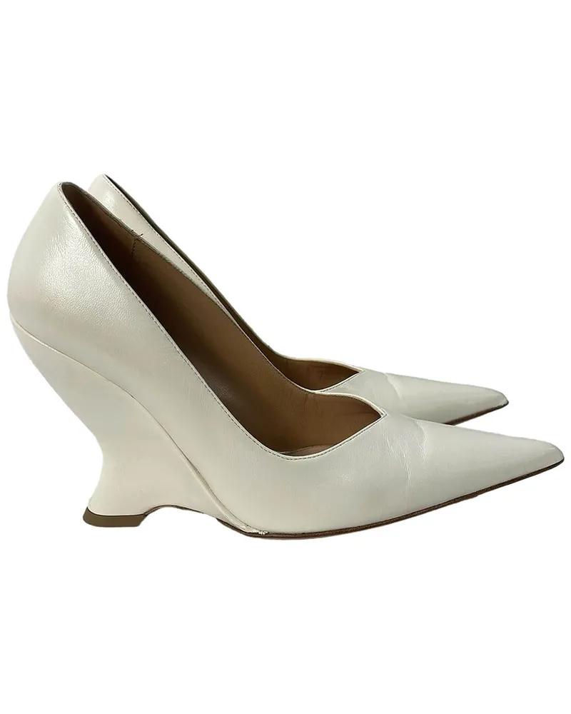 Bottega Veneta Women's Leather Punta Wedge Pump (Authentic Pre-Loved Nocolor