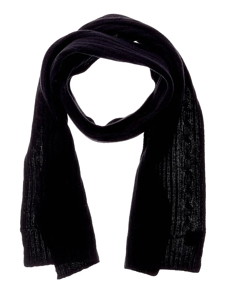 portolano  Cable Cashmere Scarf Black