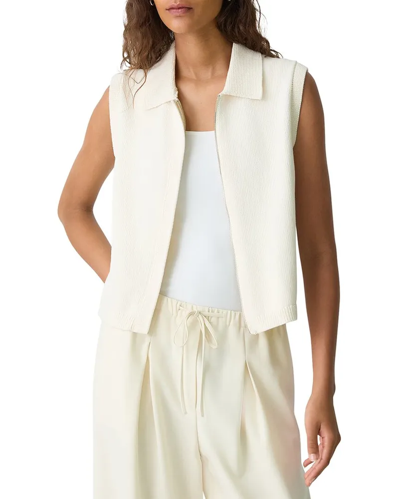 Theory Zip-Up Vest Brown