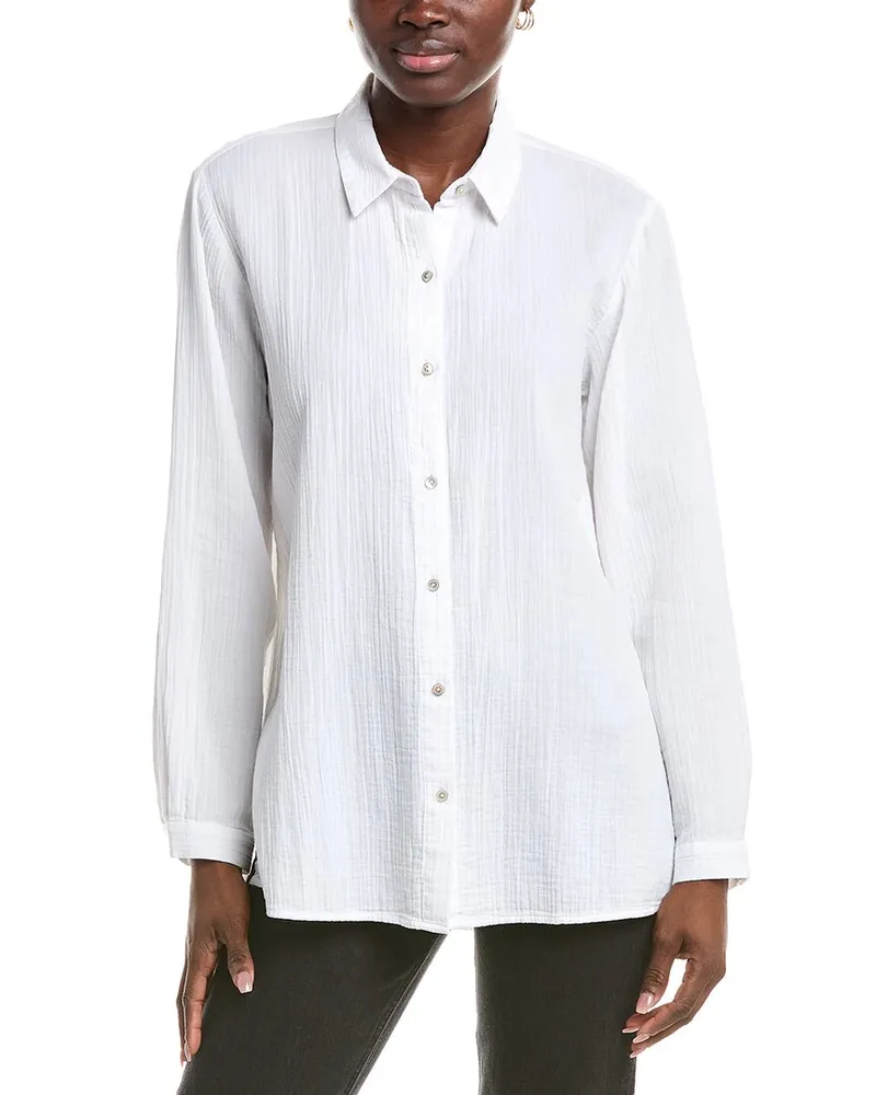 Eileen Fisher Classic Collar Shirt White