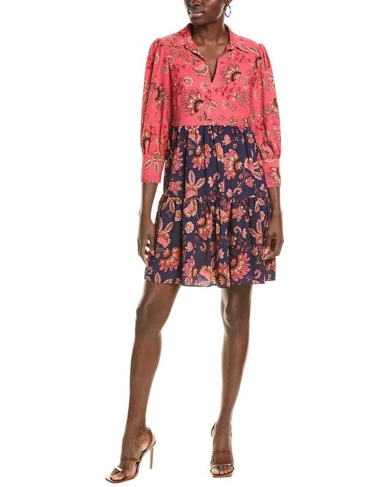 Vince Camuto Pebble Crepe Mini Dress Red