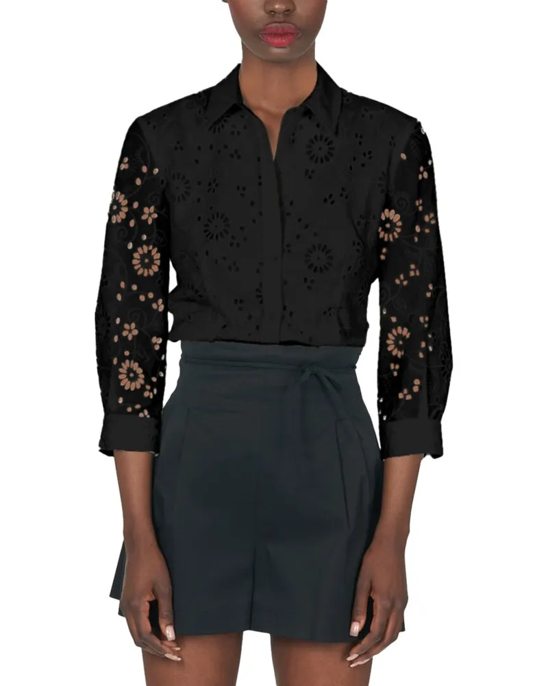 Carolina Herrera New York 3/4-Sleeve Icon Blouse Nocolor
