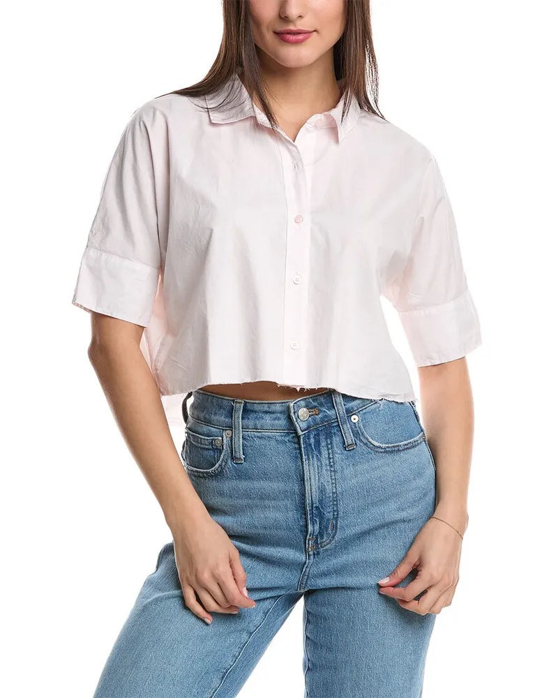 STATESIDE Cropped Boxy Shirt Pink