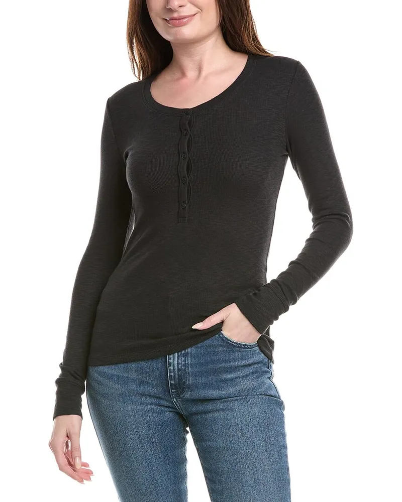 Rag & Bone Core Henley Shirt Black