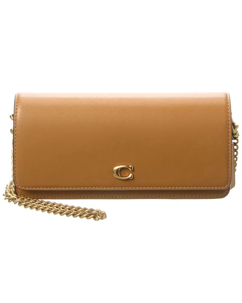 Coach Evie Leather Long Wallet with Chain Nocolor