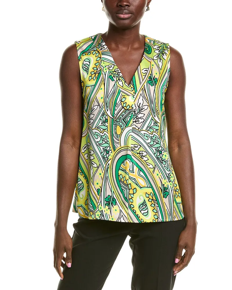 Joseph Ribkoff Front Pleat Top Green