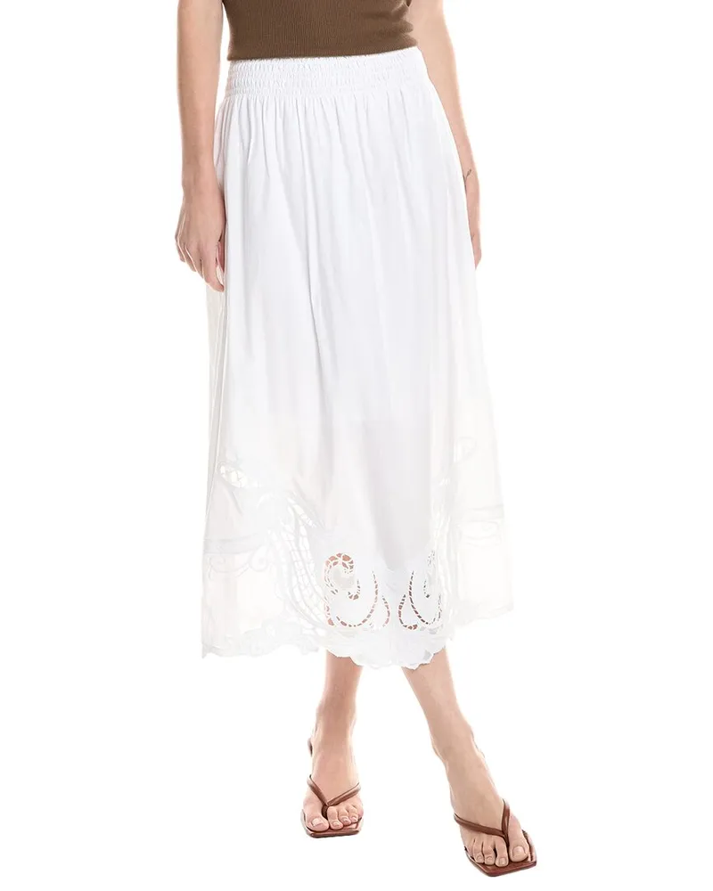 Rag & Bone Clem Lace Midi Skirt White