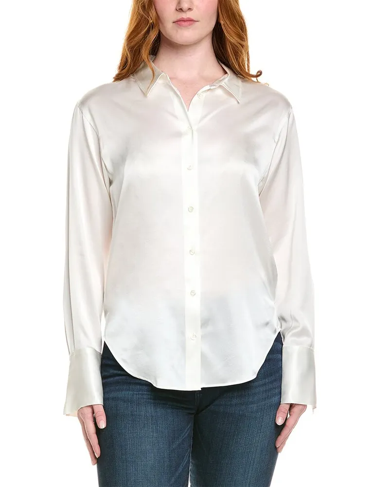 Frame Denim The Standard Silk-Blend Shirt White