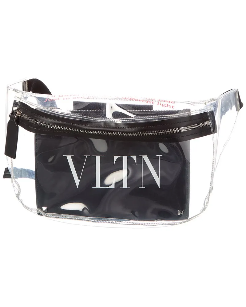 Valentino Garavani VLTN Vinyl & Leather Waist Satchel Black