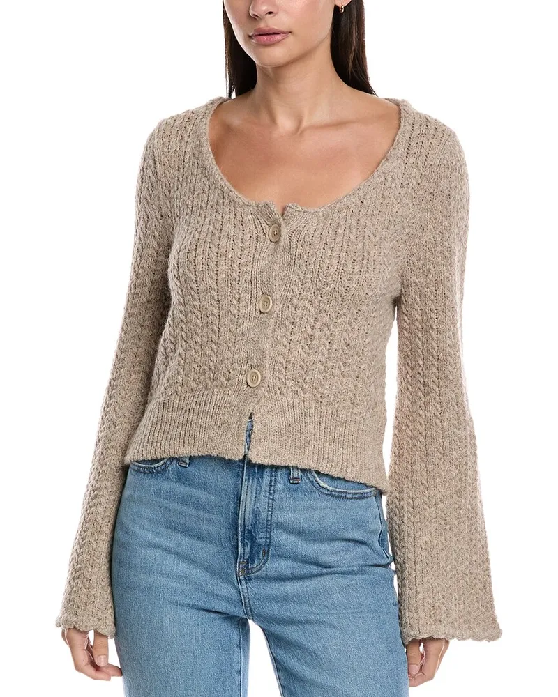 Nation Ltd Berenice Alpaca & Wool-Blend Cardigan Brown