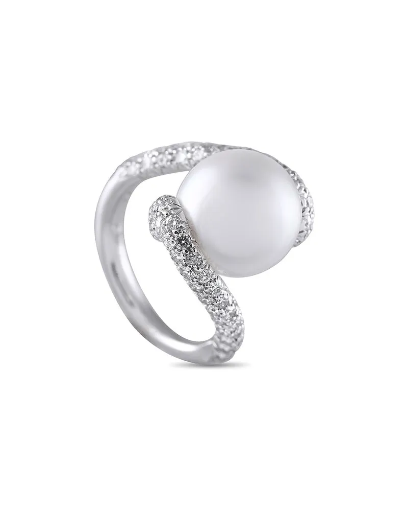 Mikimoto 18K 1.00 ct. tw. Diamond & Pearl Ring Nocolor