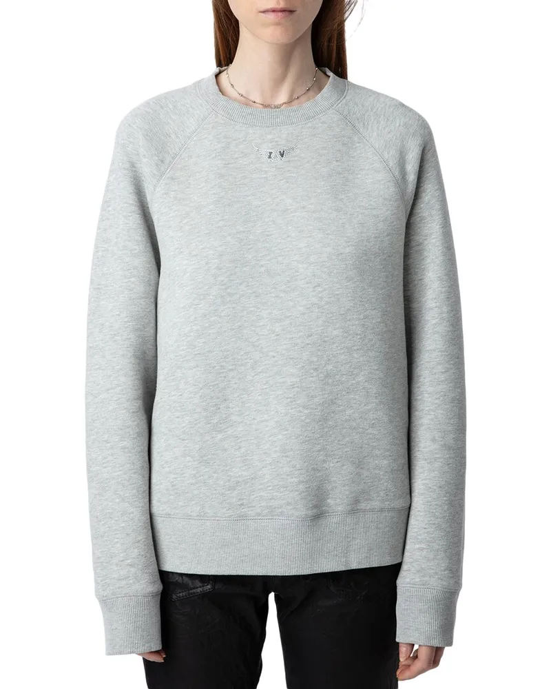Zadig & Voltaire Upper Pmo Wings Strass Sweatshirt Grey