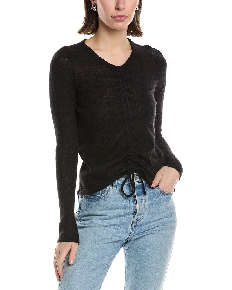 HUDSON Jeans Ruched Alpaca & Wool-Blend Sweater Black