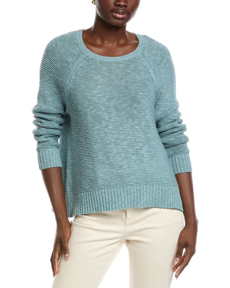 Eileen Fisher Raglan Sleeve Linen-Blend Sweater Green