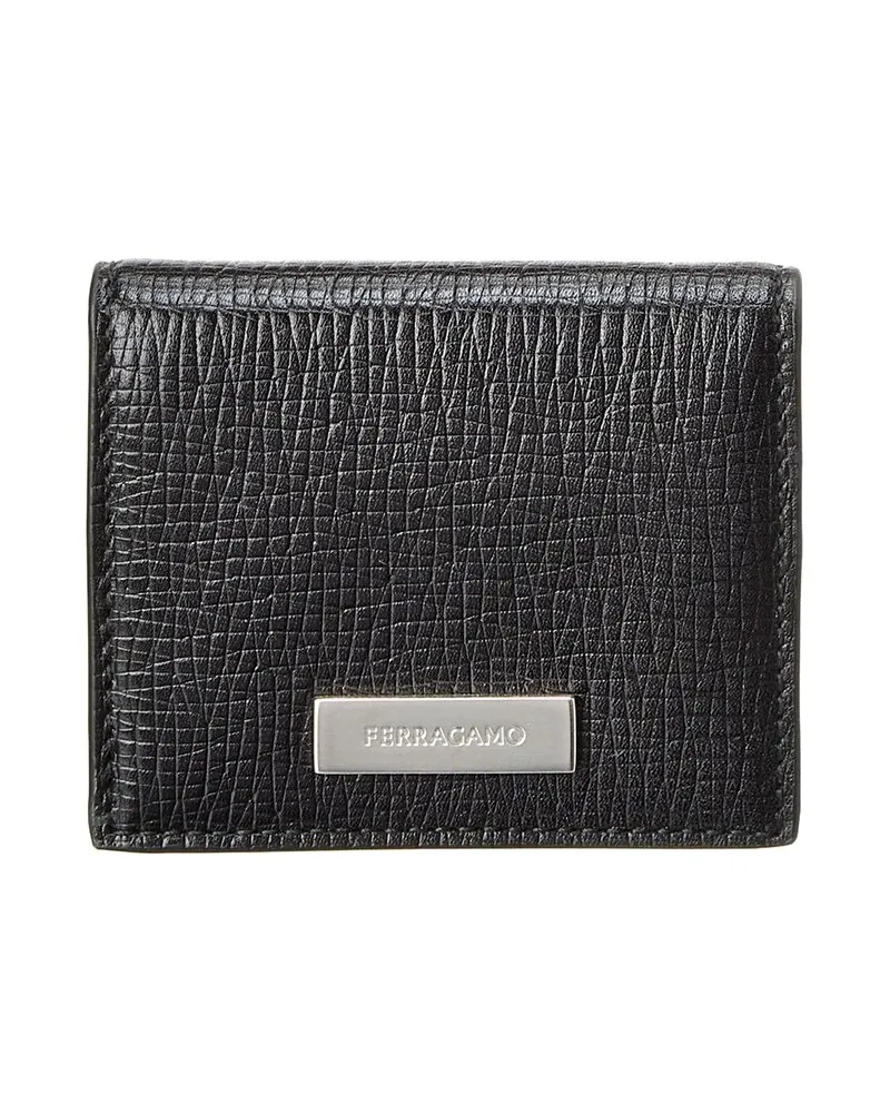 Ferragamo Logo Leather Coin Purse Black