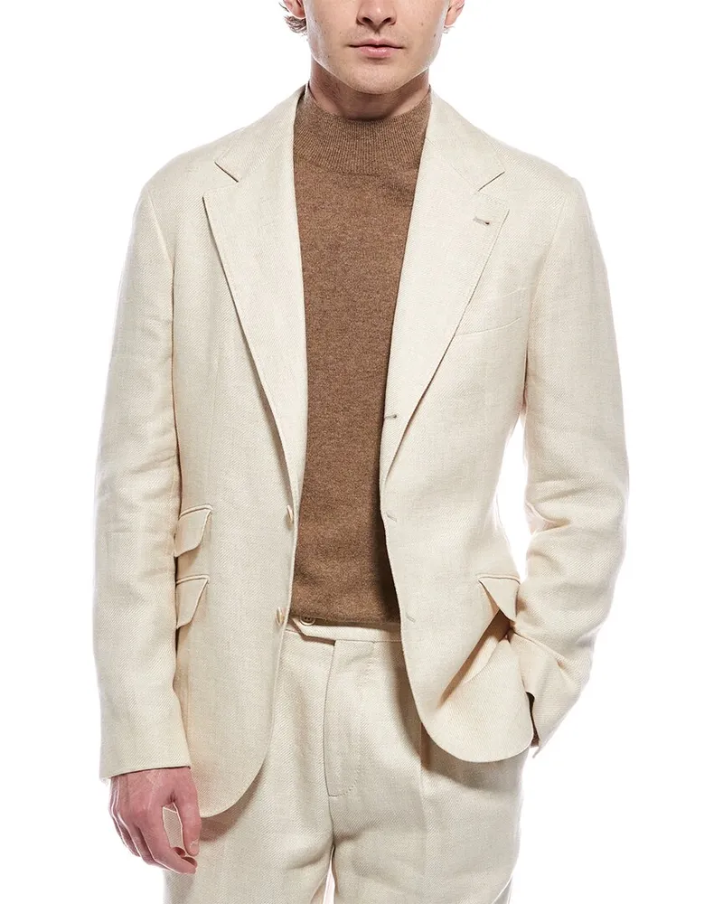 Brunello Cucinelli Linen & Wool-Blend Blazer Nocolor