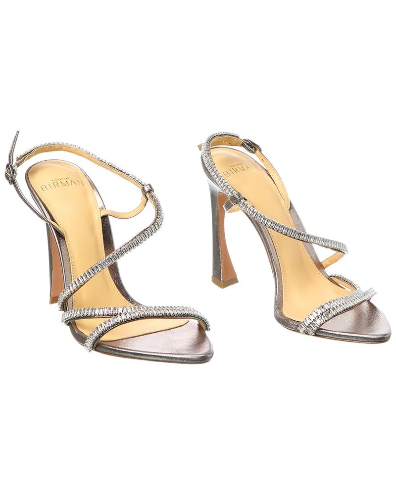 Alexandre Birman Alana Zircone 100 Leather Sandal Silver (Authentic Pre-Loved Nocolor