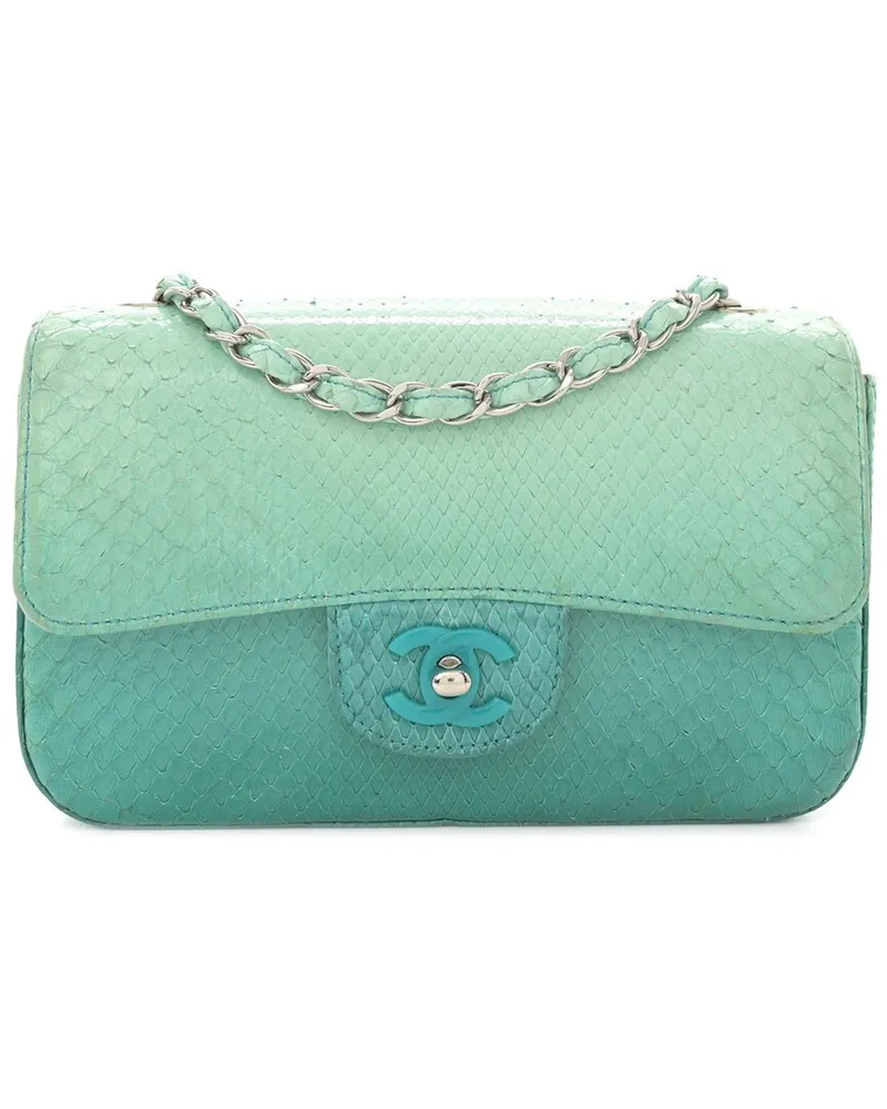 Chanel Green Snakeskin Ombre Enamel CC Mini Rectangular Flap (Authentic Pre-  Loved Nocolor